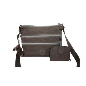 Kipling Alvar Brown Crossbody Shoulder Bag With Matching Wallet NWOT